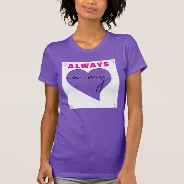 Camiseta Amor Cardíaco Contemporâneo Sempre em meu Tee Card (Frente)