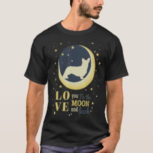 Camiseta Amor Cardigan Welsh Corgi À Lua