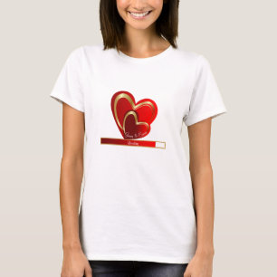 Camiseta Amor Carregando Corações Vermelhos Namorada Pers