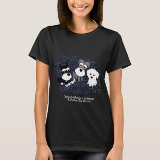 Camiseta Amor, casa - t-shirt escuro do Schnauzer