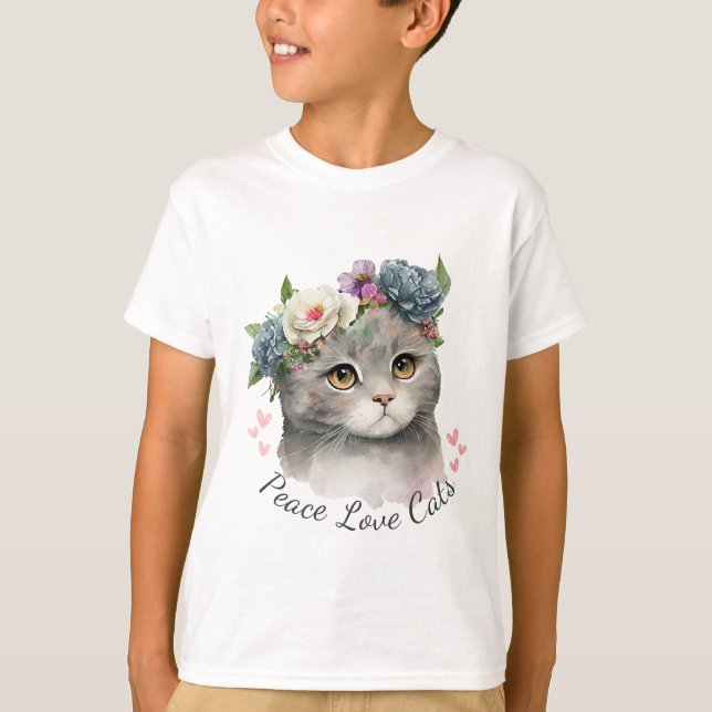 Camiseta Amor Cat Kid Boy (Frente)