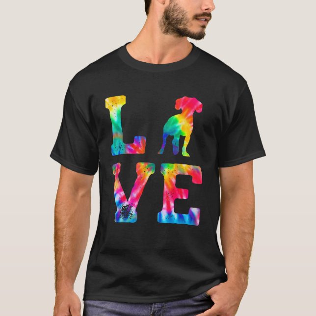 Camiseta Amor Cav A Jack Tie Dye Dog Mãe Pai (Frente)