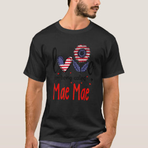 Camiseta Amor Chamado Mae Mae American Flag Patriótico
