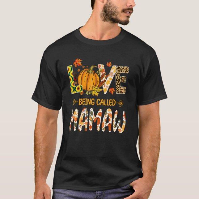Camiseta Amor Chamado Mamaw Pumpkin Fall Deixa Obrigados (Frente)