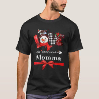 Camiseta Amor Chamado Momma Snowman, Planície Vermelha do N