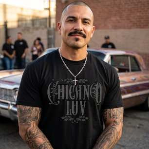 Camiseta amor chicano nome personalizado preto