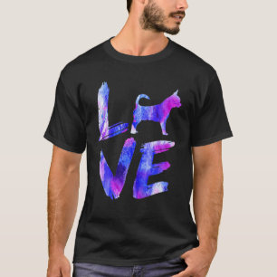 Camiseta Amor Chihuahua Watercolor Blue Dog Mãe Pai