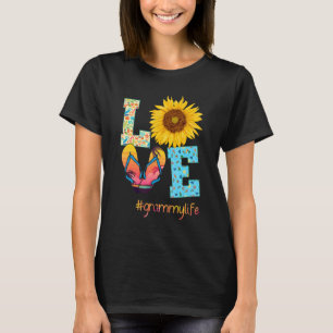 Camiseta Amor Chinelos de vida Sunflower Summer Mothe