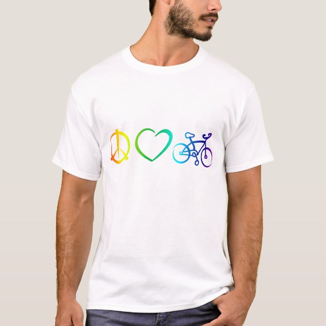 Camiseta amor & ciclismo da paz (Frente)