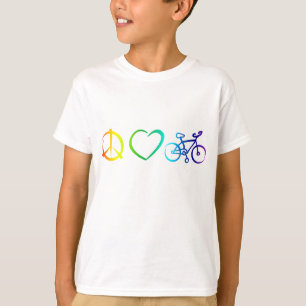 Camiseta amor & ciclismo da paz