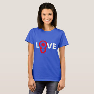 Camiseta AMOR Código de gênero feminino personalizável no e