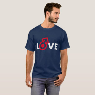 Camiseta AMOR código de gênero masculino escuro personalizá