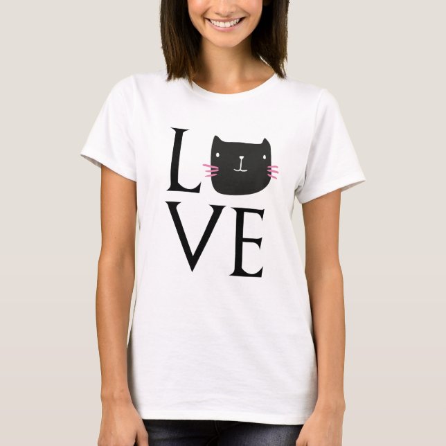 CAMISETA AMOR COFÉ DE GATO (Frente)