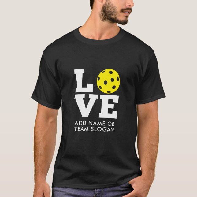 Camiseta AMOR com a bola de picles para o O - picleball (Frente)