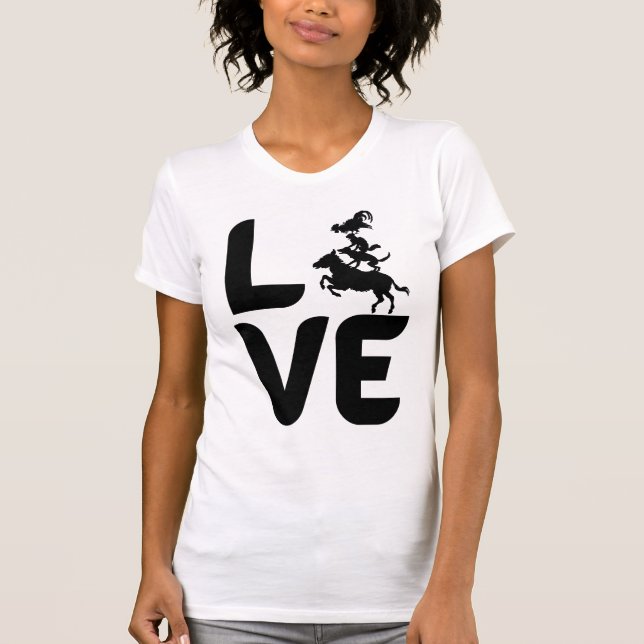 Camiseta Amor com Animais como O, Cavalo, Cão, Gato, Pintin (Frente)
