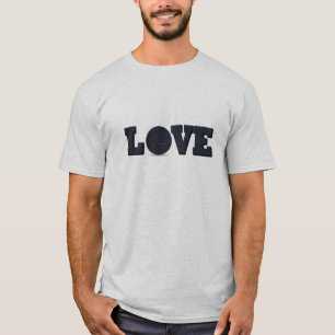 Camiseta Amor com basquete com bola azul
