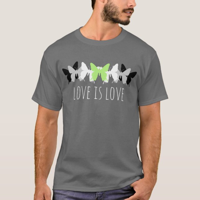 Camiseta Amor Com Borboleta Agender (Frente)
