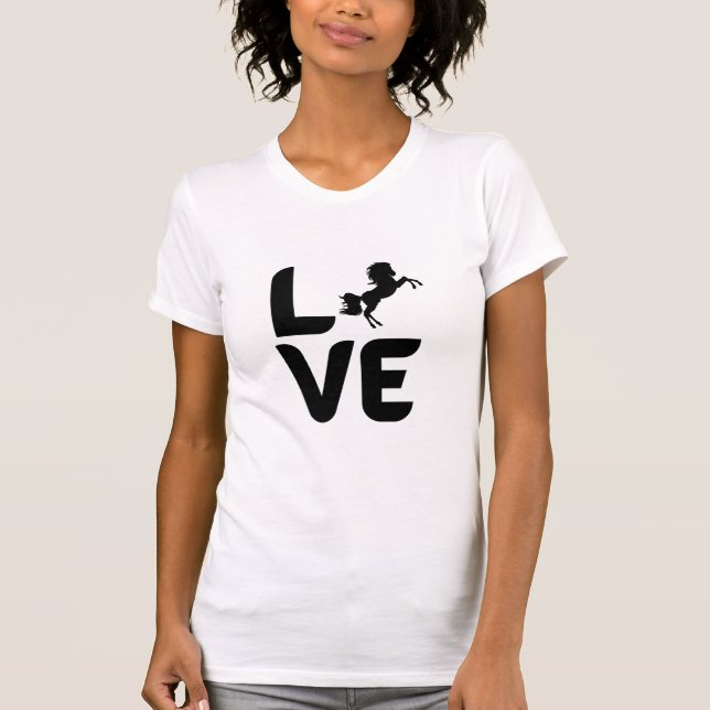Camiseta Amor com Cavalo como O (Frente)