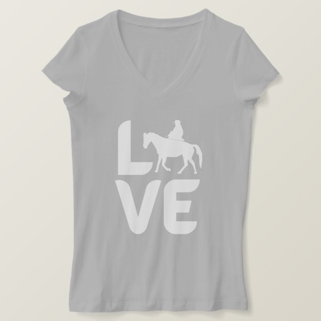 Camiseta Amor com Cavalo Ocidental (Frente do Design)