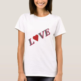 Camiseta Amor com Coração Vermelho