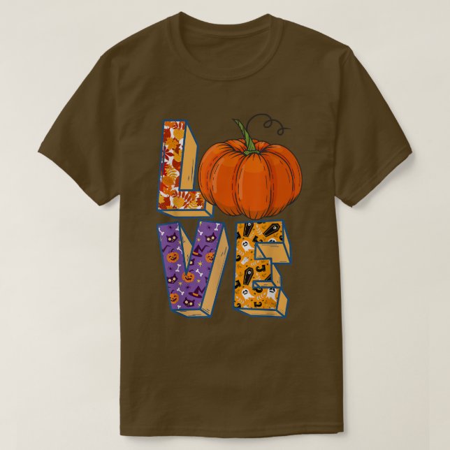 Camiseta Amor Com Halloween, Aranha, Esqueleto, Chapéu De B (Frente do Design)
