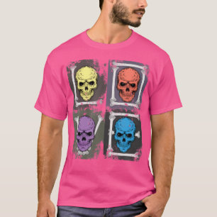 Camiseta Amor com Pop de Arte do Crânio Gótico