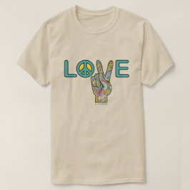 Camiseta Amor com Sinal de Paz Mão