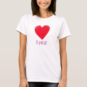 Camiseta Amor com um Dia de os namorados Grande