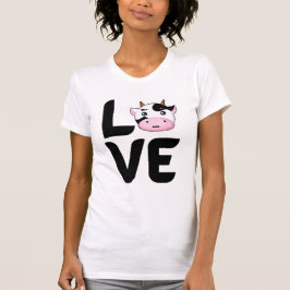 Camiseta Amor com uma vaca O