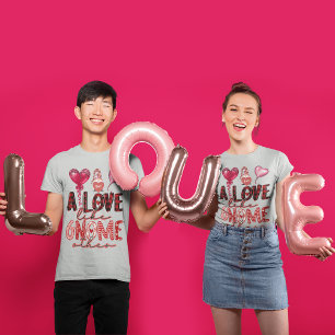Camiseta Amor Como Gnome Outro Casal Monograma Coração