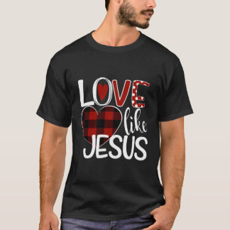 Camiseta Amor Como Jesus Buffalo Xadrez Dia de os namorados