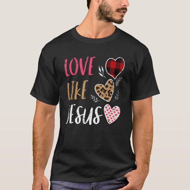 Camiseta Amor Como Jesus Buffalo Xadrez Namorados Cristão (Frente)