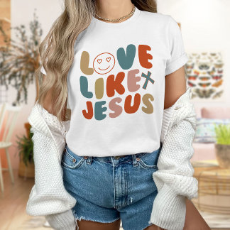 Camiseta Amor Como Jesus Camisa, Cores De Conforto, Trendên