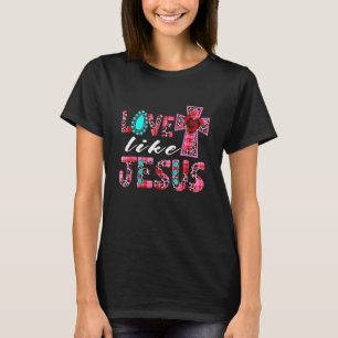 Camiseta Amor Como Jesus Católico Positivo Cristão Leopardo