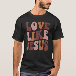 Camiseta Amor Como Jesus Católico Positivo Préppy Retro