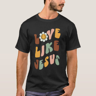 Camiseta Amor Como Jesus Católico Positivo Préppy Retro