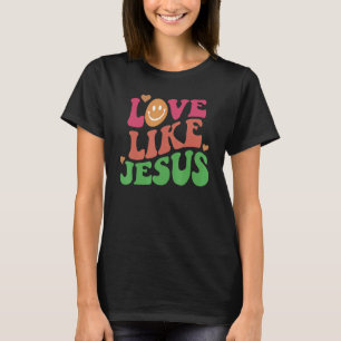 Camiseta Amor Como Jesus Católico Positivo Préppy Retro Chr