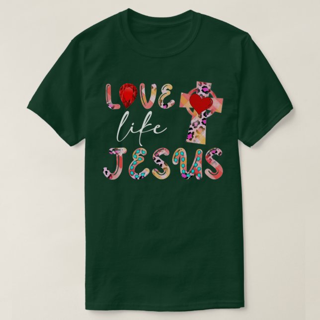 Camiseta Amor Como Jesus Cristo Cristão Positivo Leopar (Frente do Design)