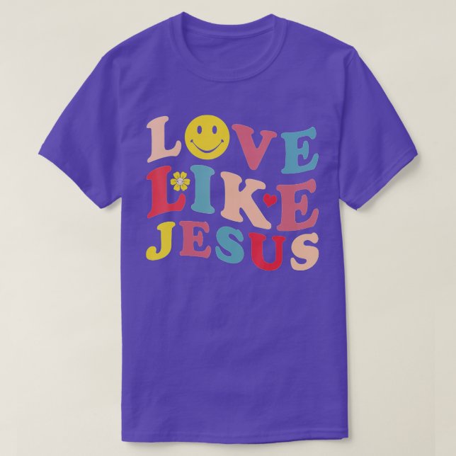 Camiseta Amor como Jesus Cristo Rosto de Sorriso Cristão (1 (Frente do Design)