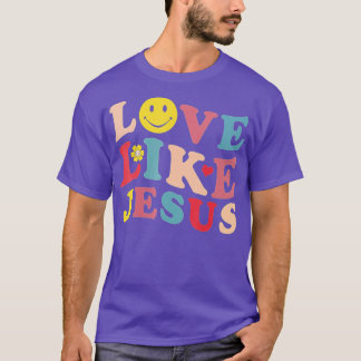 Camiseta Amor como Jesus Cristo Rosto de Sorriso Cristão (1