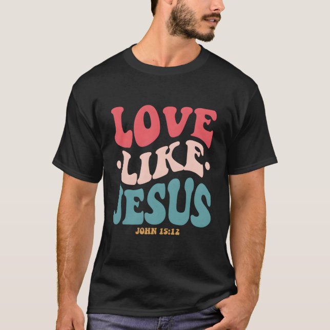 Camiseta Amor Como Jesus Deus Religioso Com Palavras Nas Co (Frente)