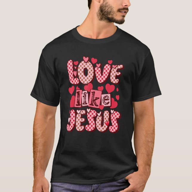 Camiseta Amor Como Jesus Deus Religioso Namorados Cristão" (Frente)