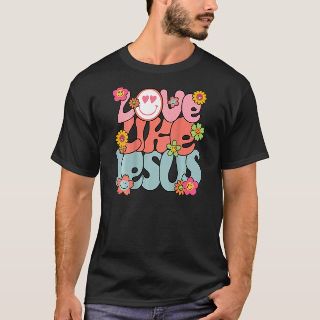 Camiseta Amor Como Jesus Deus Religioso Palavra Retroativa  (Frente)