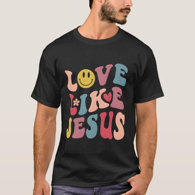 Camiseta Amor Como Jesus Deus Religioso Palavras Cristãs Em (Frente)