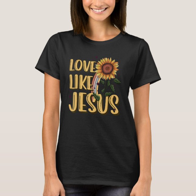 Camiseta Amor Como Jesus Deus Religioso Palavras Cristãs Em (Frente)