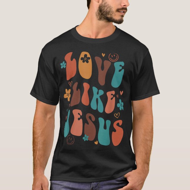 Camiseta Amor Como Jesus Deus Religioso Palavras Cristãs Em (Frente)