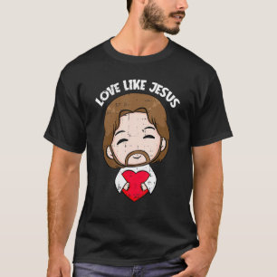 Camiseta Amor Como Jesus Dia de os namorados Cristo Cristo