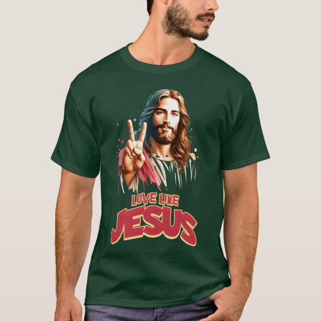 Camiseta Amor Como Jesus Filme Poster Estilo Engraçado (Frente)