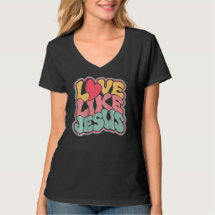 Camiseta Amor Como Jesus Groovy Jesus Ama Deus Cristão Wo