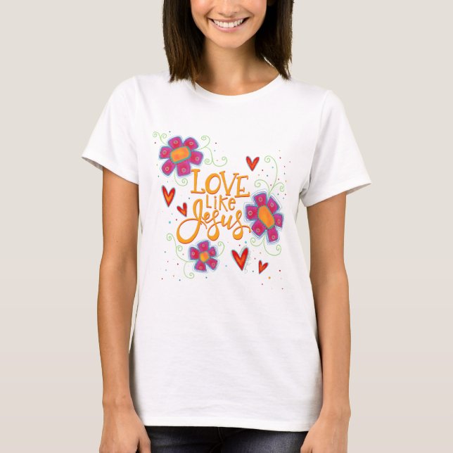 Camiseta Amor como Jesus Inspirivência Floral (Frente)